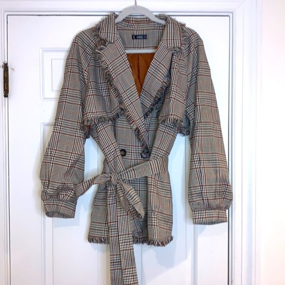 SHEIN Plaid Jacket